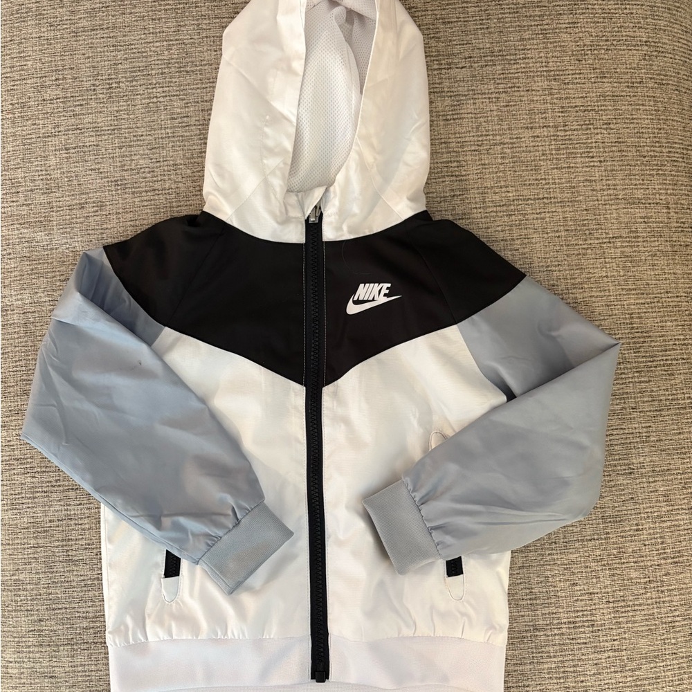 Nike White and Gray Windbreaker